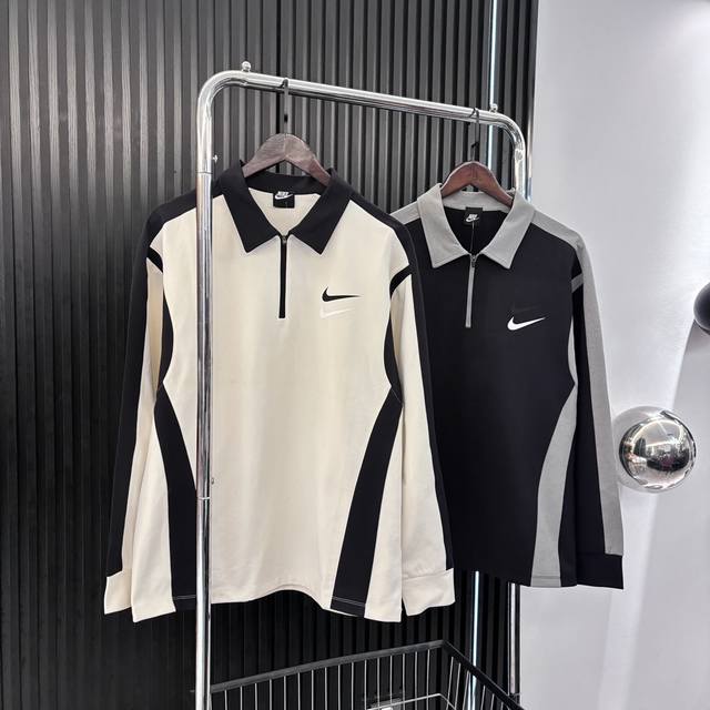 耐克nike多标撞色衬衫翻领高品质长袖卫衣 450G重磅面料 柔软舒适 超级百搭 赶紧入手，整件衣服设计满是心机，撞色小翻领 超级耐看 真的很出彩！ 撞色袖口螺