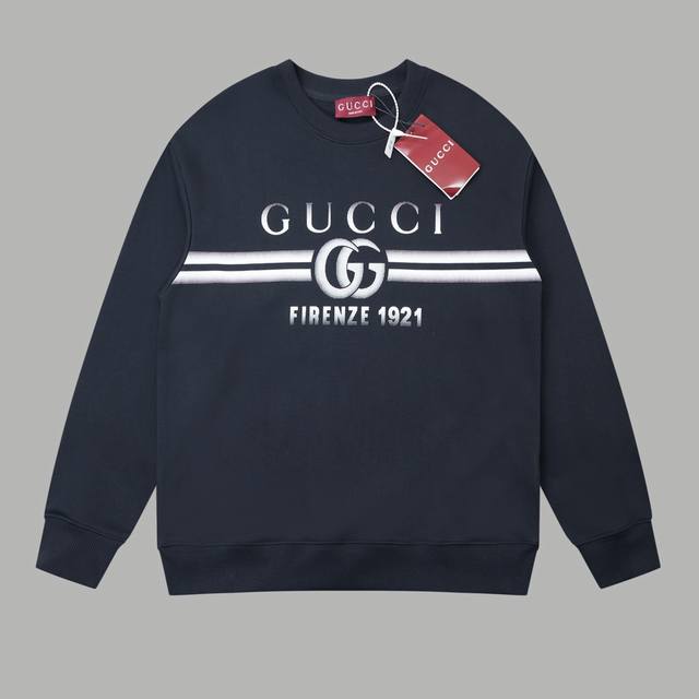 高版本 古驰 Gucci Gc 24Fw 黑漆双g印花套头圆领卫衣 轻奢主义 男女日常通勤穿搭必备单品 正确版本 欢迎对比 详细特征 采用420克纯棉双纱鱼鳞毛