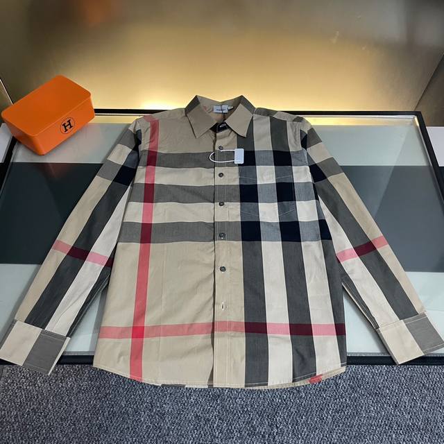 上新 纯原臻品 顶级原版复刻 Burberry 巴宝莉2024Ss经典深色大格子长袖衬衫 原版面料高版本高品质 网红明星同款 面料：定织原版纯棉大格子面料 棉9