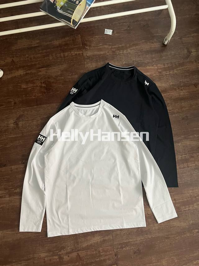 颜色：白色，藏青 尺寸:L-3Xl Helly Hansen Hh男士秋季新款运动基础款吸湿速干长袖t恤salt系列 线上800+ 一年四季的必需品来了 简约基