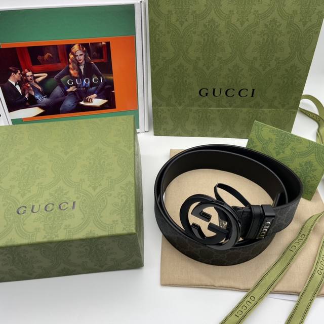 顶级原单品质gucci 品牌：古驰男士皮带真皮腰带 等级：高端品质顶级做工真皮 材料：意大利进口皮，磨砂纯钢扣 包装：打孔器，手提袋，发票齐全 尺寸：3.8Mm