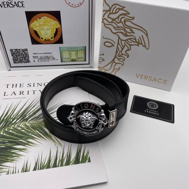 顶级原单品质versace 一条顶两条.双面同等质量.牛皮带身 范思哲半脸美杜莎男士皮带真皮腰带. 高端品质顶级做工！认准如图专柜包装 正品一体铸造五金钢扣，原