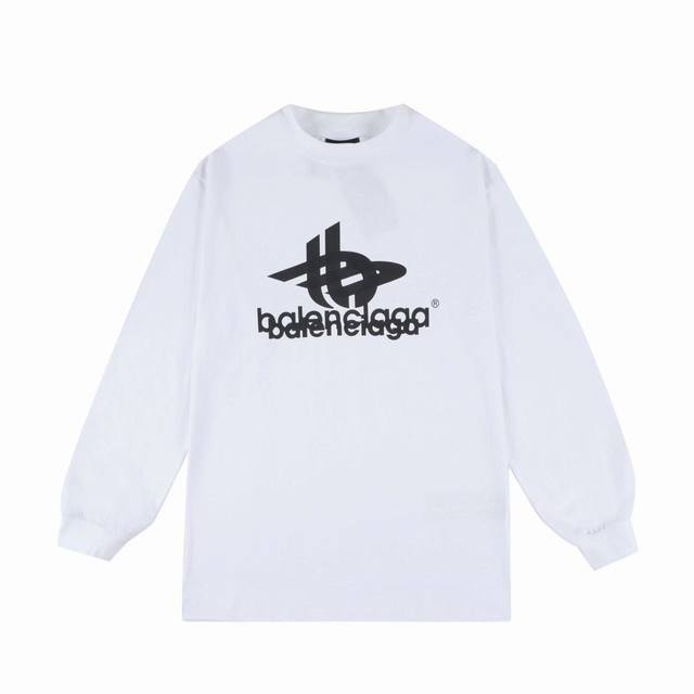 顶级复刻版本]品名: Balenciaga 巴黎世家 新款双幻影logo圆领卫衣长袖t恤 颜色：黑色 白色 尺码：Xs-L Balenciaga 巴黎世家 新春