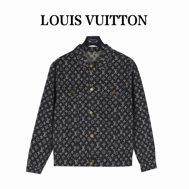 Louis Vuitton 路易威登 小红人刺绣提花满印牛仔夹克外套 定织竹节棉牛仔老花图案提花面料 领子 袖口 下摆提花logo单独人工裁片做到整齐对位 面料