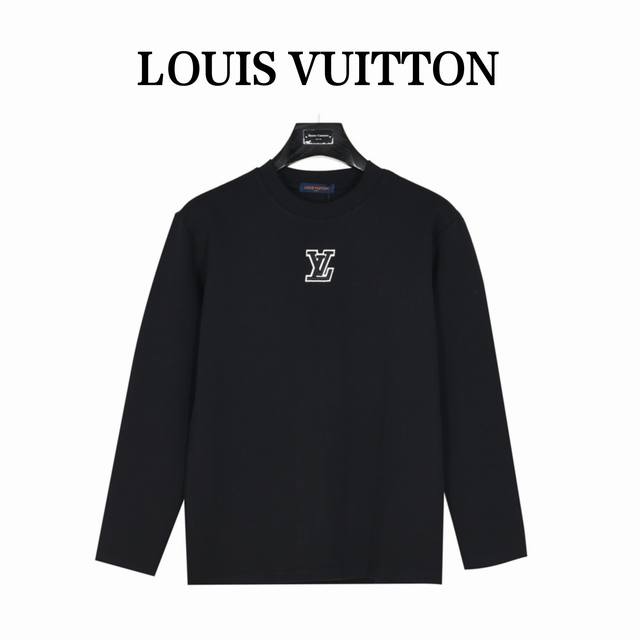 Louis Vuitton 路易威登24Fw 胸前撞色立体logo刺绣长袖t恤 面料采用300克太空棉纯棉面料+2X2配套螺纹，，订染颜色后整蚀毛处理， 对照原