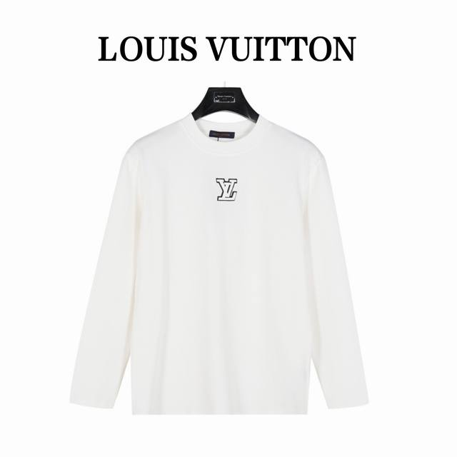 Louis Vuitton 路易威登24Fw 胸前撞色立体logo刺绣长袖t恤 面料采用300克太空棉纯棉面料+2X2配套螺纹，，订染颜色后整蚀毛处理， 对照原