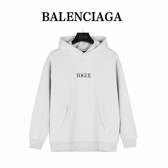 Balenciaga巴黎世家 X Vogue 联名 后背灯塔数码印花连帽卫衣 面料：面料采用定制450克水洗毛圈棉面料 下垂感和面料硬挺度非常屌 水洗重工至极