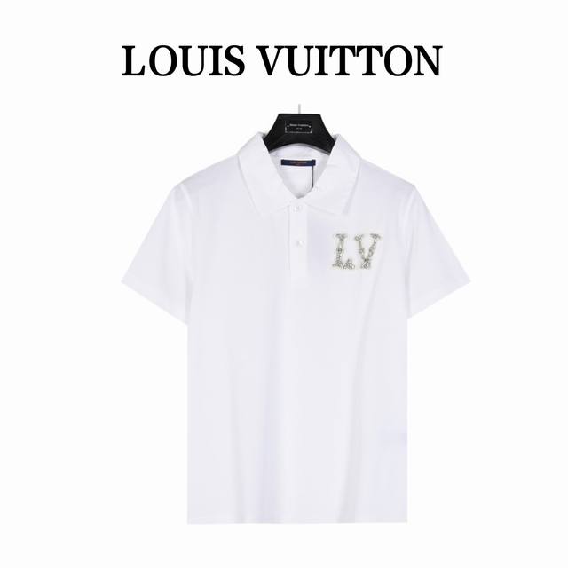 Louis Vuitton 路易威登 24Ss 水钻字母polo短袖 Lv春夏系列菲董发布会超重工施华洛世奇水钻刺绣品牌logo字母polo衫订制超闪八爪钻简约