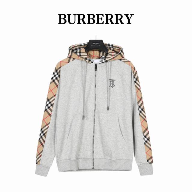 Burberry 巴宝莉 刺绣tb格纹拼接拉链卫衣外套 了解巴宝莉的忠实粉丝都很清楚，此款格子卫衣外套一直都是巴宝莉的王牌经典款， 永远不落的太阳。经典的菱格稳