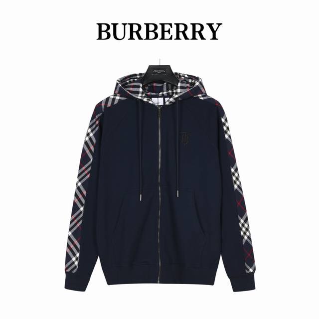 Burberry 巴宝莉 刺绣tb格纹拼接拉链卫衣外套 了解巴宝莉的忠实粉丝都很清楚，此款格子卫衣外套一直都是巴宝莉的王牌经典款， 永远不落的太阳。经典的菱格稳