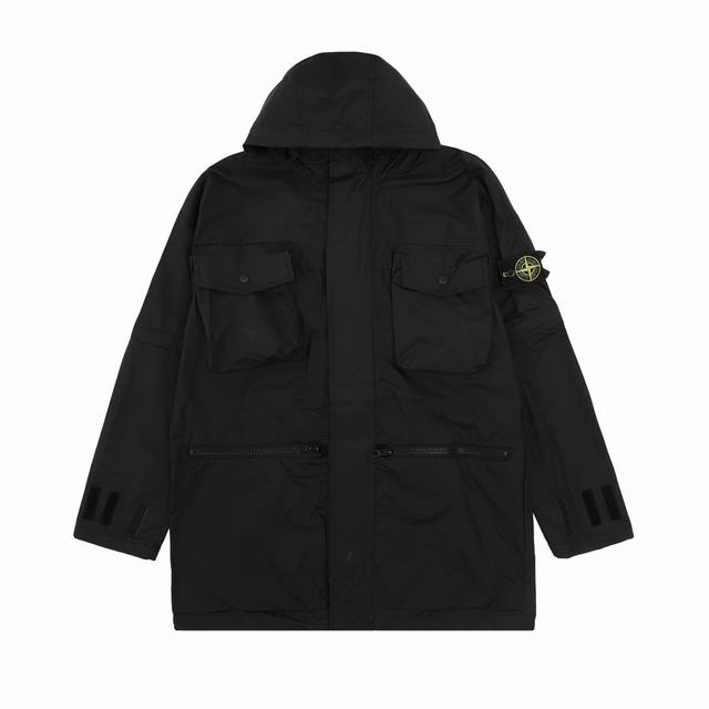 Stone Island 石头岛 户外多口袋长款冲锋衣拉链外套 Size：Xs-L