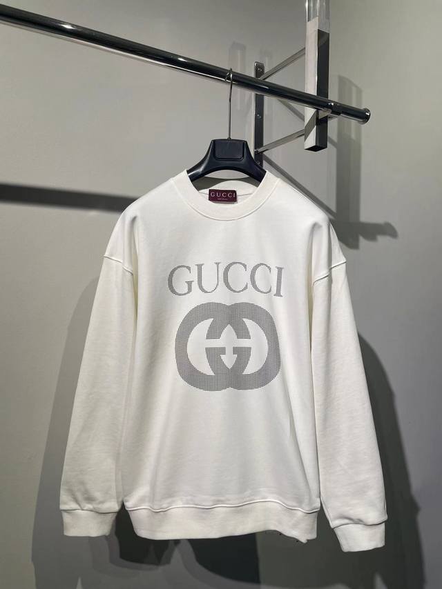 Gucci 双g大logo卫衣 采用400克毛线圈精洗纯棉。黑白双色 男女同款 码数s-Xl - 点击图像关闭