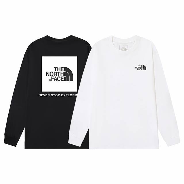 T263002# 长袖t恤the North Face 北面240克纯棉 黑色 白色 M L Xl 2Xl