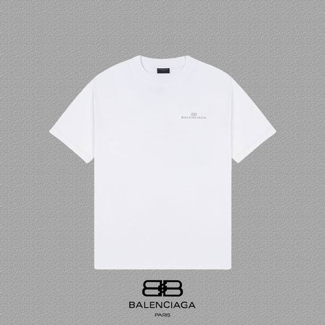 Dw Balenciaga 巴黎世家 巴黎反光bb字母印花短袖t恤 定织定染280克精梳棉重磅面料 螺纹零色差 细节完美 区别市面通货版本 欢迎对比 男女同款