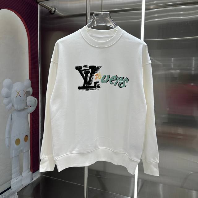 Lv 2024秋冬新款 ，圆领印花卫衣 男女同款 S M L Xl Xxl 五个码 黑色 白色