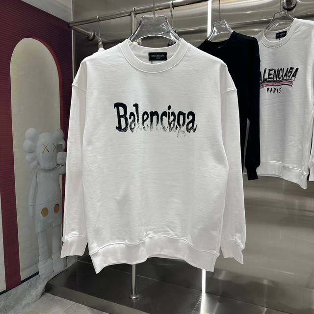 Bal 2024 秋冬新款 个性印花圆领卫衣 男女同款 S M L Xl Xxl 五个码 黑色 白色 - 点击图像关闭