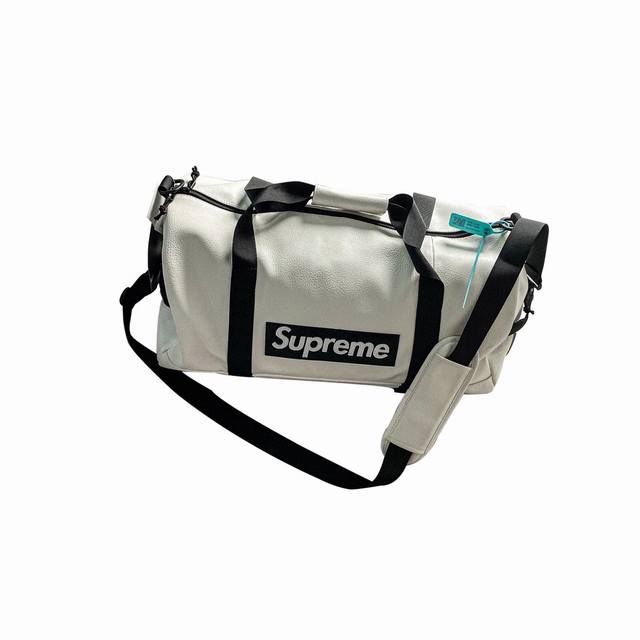 K888 16 最强权威毒版本 Supreme 19Fw Nike Duffle Bag 耐克联名 皮质手提包 旅行包 水桶包 颜色： 白色 黑色 材质：头层荔