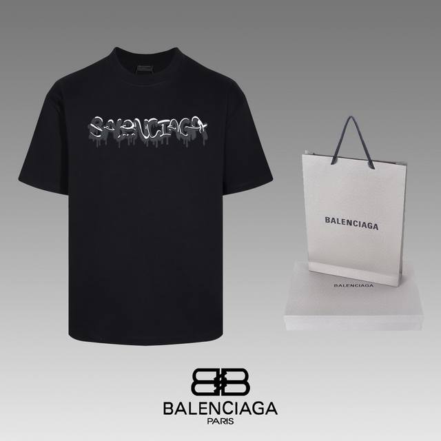 顶级代工品质 Balenciaga 巴黎世家 24Ss 经典t恤短袖 不需要所谓烂大街的华丽文案 主打品质 面料经过2次高温缩水固色 不变形不缩水不起球