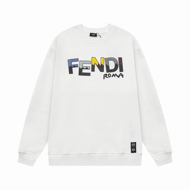 Dw Fendi 芬迪 圆领卫衣 凹凸字母logo印花 原版面料 官方同款 400克 同缸染面料 手感非常舒服 超级百搭好看 个性复古气质 男女都非常合适 吊牌