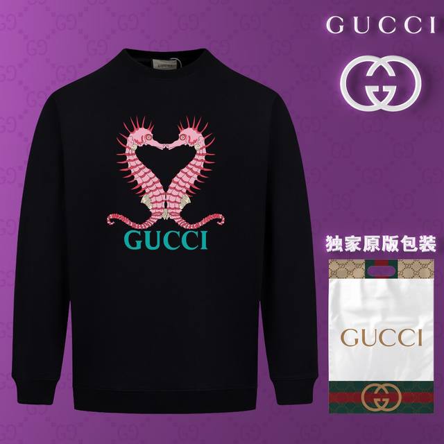 顶级版本 官网品质 古驰 Gucci 现货秒发 2024秋冬新款毛圈卫衣 搭配重工高端数码3D个性logo印花工艺，设计独特，做工细致完美高端定制 面料：采用4