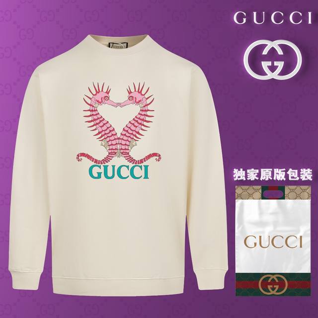 顶级版本 官网品质 古驰 Gucci 现货秒发 2024秋冬新款毛圈卫衣 搭配重工高端数码3D个性logo印花工艺，设计独特，做工细致完美高端定制 面料：采用4