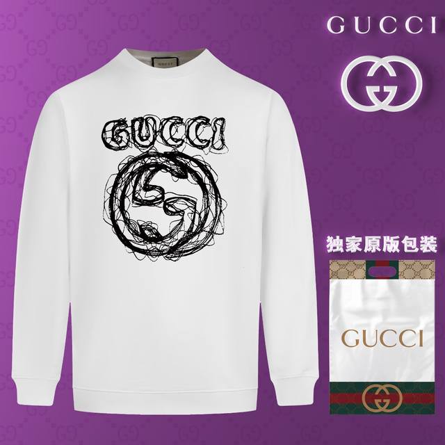 顶级版本 官网品质 古驰 Gucci 现货秒发 2024秋冬新款毛圈卫衣 搭配重工高端数码3D个性logo印花工艺，设计独特，做工细致完美高端定制 面料：采用4