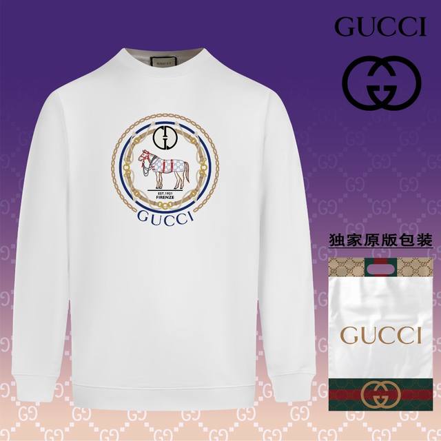 顶级版本 官网品质 古驰 Gucci 现货秒发 2024秋冬新款毛圈卫衣 搭配重工高端数码3D个性logo印花工艺，设计独特，做工细致完美高端定制 面料：采用4