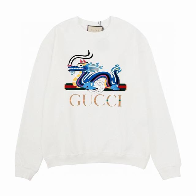 Dw Gucci古驰24Ss新款经典logo圆领卫衣 400克双股大毛圈面料同缸染面料 手感非常舒服 春夏最新砖柜同步 时尚又个性 超级百搭好看的一款卫衣 男女