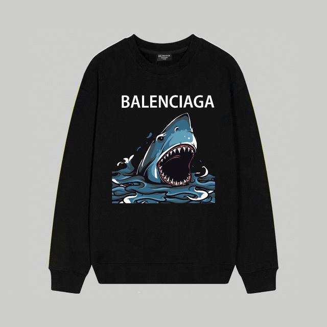 Dw Balenciaga巴黎世家印花圆领毛圈卫衣 1:1对版面料400克毛圈高克重百分百纯棉 提前做过预缩水1×1双纱洗一辈子都不会变形的 男女同款 官网细节