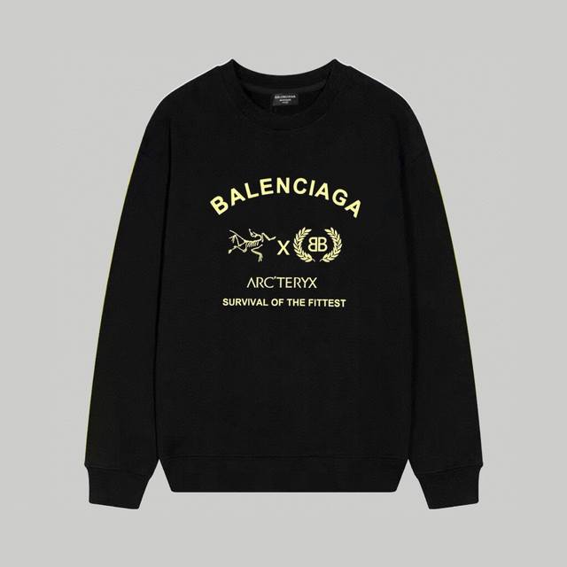 Dw Balenciaga巴黎世家印花圆领毛圈卫衣 1:1对版面料400克毛圈高克重百分百纯棉 提前做过预缩水1×1双纱洗一辈子都不会变形的 男女同款 官网细节