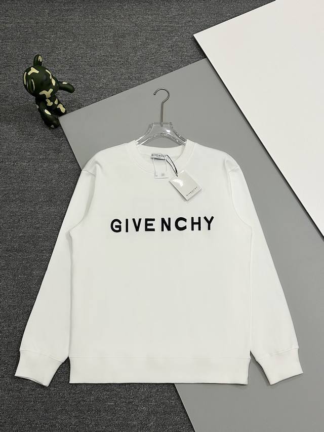 高品质]*Givenchy *纪梵希2024秋季圆领新款卫衣标志性前后幅刺绣字母logo纯原品质 原版面料 官方同款 同缸染面料 手感非常舒服 超级百搭好看 个