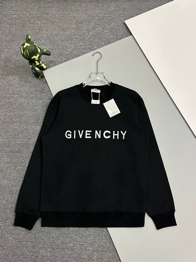 高品质]*Givenchy *纪梵希2024秋季圆领新款卫衣标志性前后幅刺绣字母logo纯原品质 原版面料 官方同款 同缸染面料 手感非常舒服 超级百搭好看 个