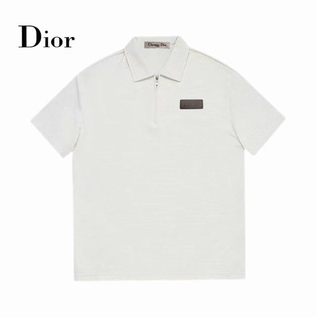 Dior迪奥 宽松版型m-3Xl 三标齐全 顶级双色气质袖标简约polo翻领华夫格短袖，潮流简约款细致工艺专柜面料，经典元素融合打造，经典短袖 潮男时尚，无论是