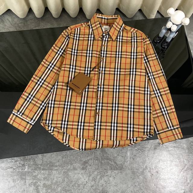 纯原臻品 顶级原版复刻 Burberry 巴宝莉24Ss新款经典款小格子衬衫 格纹拼接设计 春夏推荐 男女同款 单独定染定织100支高密精梳棉，对位对称的款式，