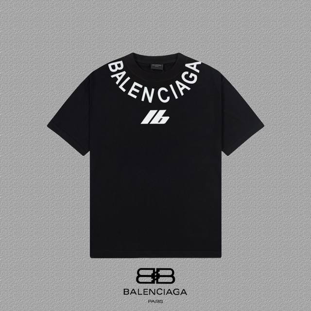 Balenciaga 巴黎世家 巴黎镭射反光字母印花短袖t恤 定织定染280克精梳棉重磅面料 螺纹零色差 细节完美 区别市面通货版本 欢迎对比 男女同款 上图必