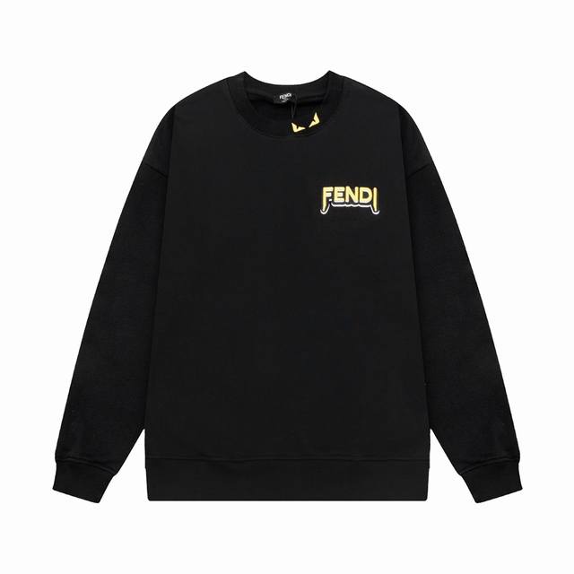 Fendi 芬迪 恶魔小眼睛 立体字母刺绣 原版面料 官方同款 400克 圆领卫衣 同缸染面料 手感非常舒服 超级百搭好看 个性复古气质 男女都非常合适 吊牌