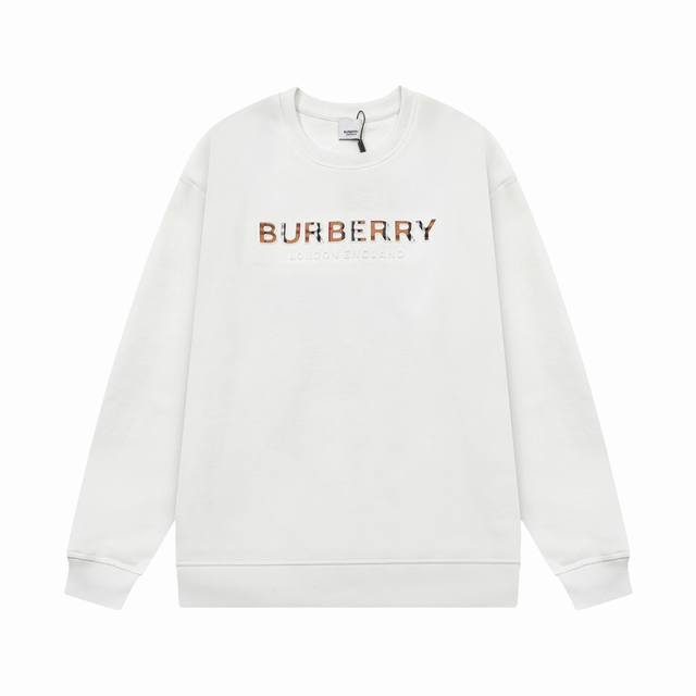 Burberry 巴宝莉 经典贴布凹凸压花 原版面料 官方同款 400克 圆领卫衣 同缸染面料 手感非常舒服 超级百搭好看 个性复古气质 男女都非常合适 吊牌