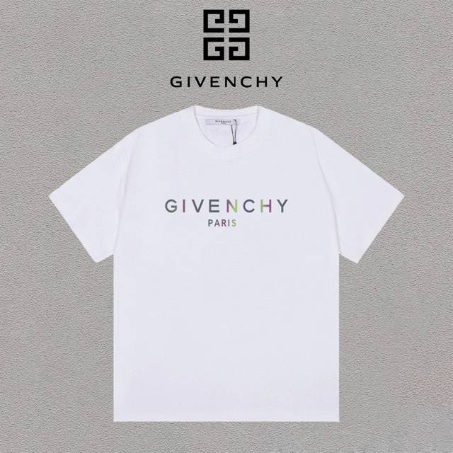 Givenchy 纪梵希 渐变印花logo字母圆领短袖t恤男女同款 吊牌 领标 水洗唛 三标齐全 定织定染280克精梳棉面料 尺码：S-Xxl 颜色：黑色，白色