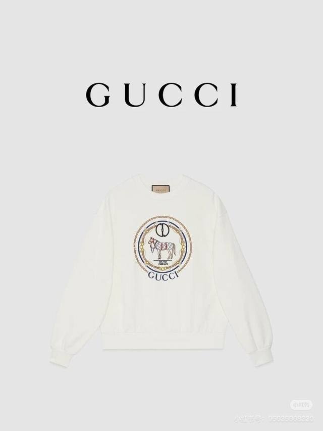 Gucci新品！2024秋冬系列高克重卫衣 选用客供定制针织100%纯棉面打造,面料手感细腻，厚实有质感的纯棉布 高密度的机织工艺，如棉絮般柔紧致舒适 有挺括