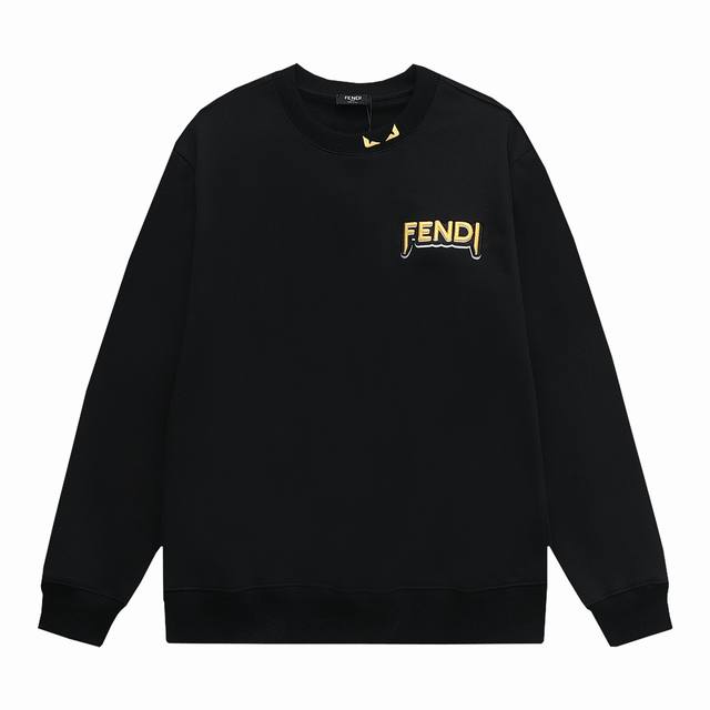 Fendi 芬迪 2024秋季圆领新款卫衣 重工七彩经典ff字母logo刺绣 纯原品质 原版面料 官方同款 同缸染面料 手感非常舒服 超级百搭好看 个性复古气质