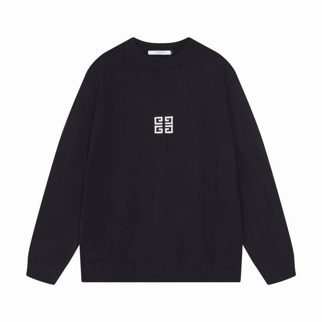 纪梵希 Givenchy 经典四方格圆领羊毛针织毛衣 颜色：白色 黑色 码数：S M L Xl Xxl