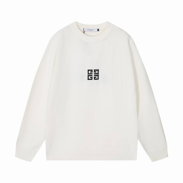 纪梵希 Givenchy 经典四方格圆领羊毛针织毛衣 颜色：白色 黑色 码数：S M L Xl Xxl