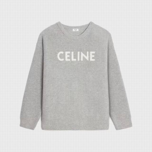 宽松版 Celine 赛琳 23Fw 字母logo圆领毛衣 原版官网10500购入，赛琳秋冬最新款logo毛衣，版型完全参照原版，市面衣长超过70的都是不对版，