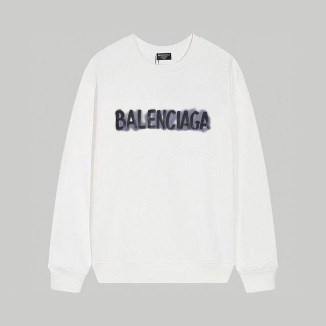 Balenciaga巴黎世家印花圆领毛圈卫衣 1:1对版面料400克毛圈高克重百分百纯棉 提前做过预缩水1×1双纱洗一辈子都不会变形的 男女同款 官网细节一致