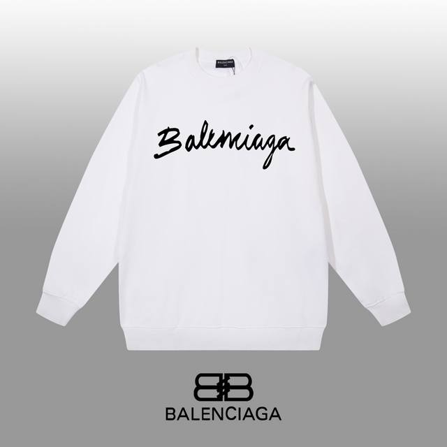 Balenciaga 巴黎世家 24Ss 经典圆领卫衣 1:1对版定制面料420克大毛圈高克重百分百纯棉 双针车线跨缝工艺 配套同缸1X1紧密高克重螺纹 螺纹