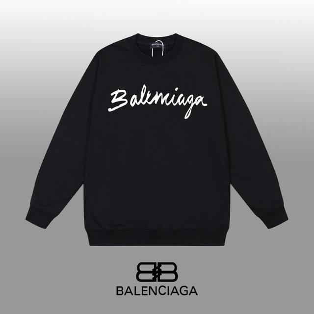 Balenciaga 巴黎世家 24Ss 经典圆领卫衣 1:1对版定制面料420克大毛圈高克重百分百纯棉 双针车线跨缝工艺 配套同缸1X1紧密高克重螺纹 螺纹