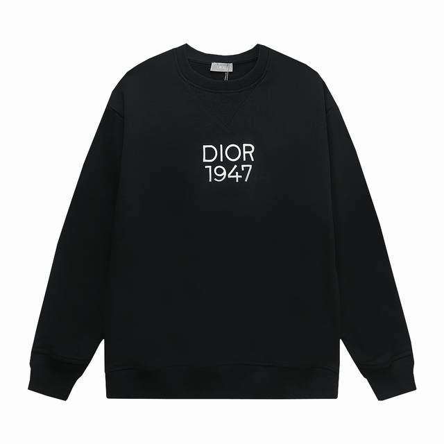 新款上新 Dior 迪奥 Cd1947绣花logo基础款圆领卫衣 Logo标识精致升级，灵感源自八十年代复古 原版面料 官方同款 圆领卫衣 定制400克同缸染面