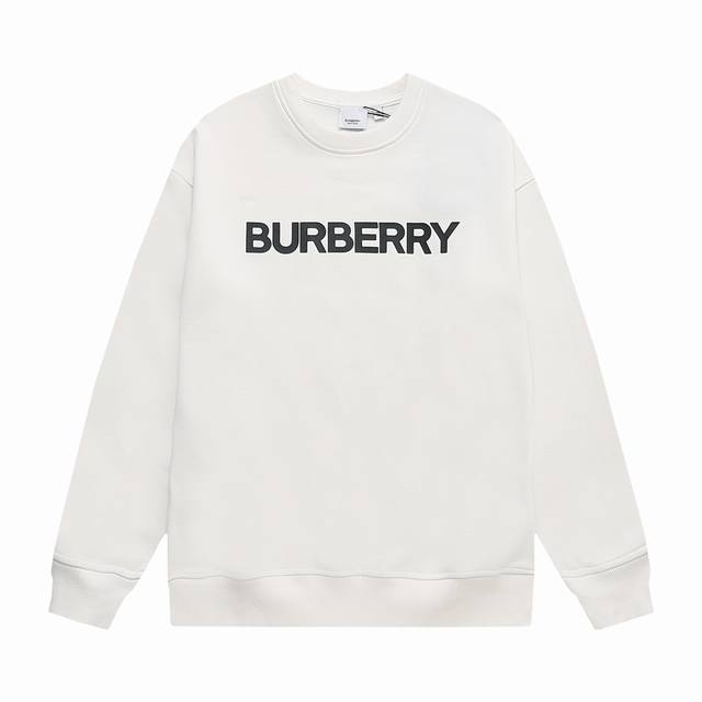 新款上新 Burberry 巴宝莉 Logo经典单排字母 Tb标识印花 精致升级，灵感源自八十年代复古 原版面料 官方同款 圆领卫衣 定制400克同缸染面料 手