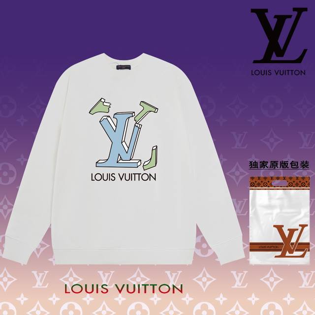 顶级版本 官网品质 路易威登 Louis Vuitton 现货秒发 2024秋冬新款毛圈卫衣 搭配重工高端数码3D个性logo印花工艺，设计独特，做工细致完美高