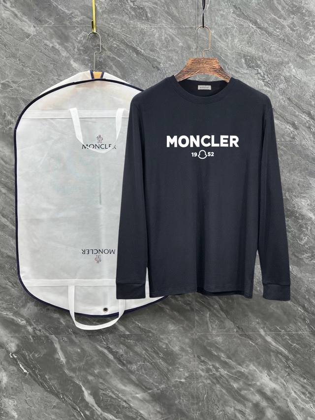 新品 Moncler 蒙口2024早秋新款羊毛打底衫 精简圆领长袖 经典著作,超时髦的精简款长t属于单穿内搭的圣品.甄选客供定织 绒感类材质制成，表面软糯细腻质